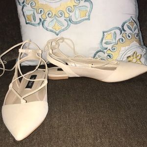 White House Black Market Tie up flats